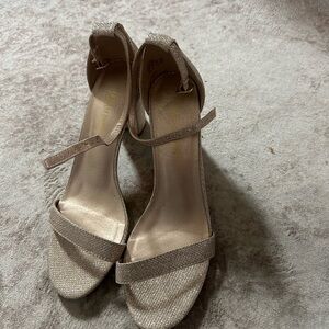 Dream Pairs Shimmering Beige Heels